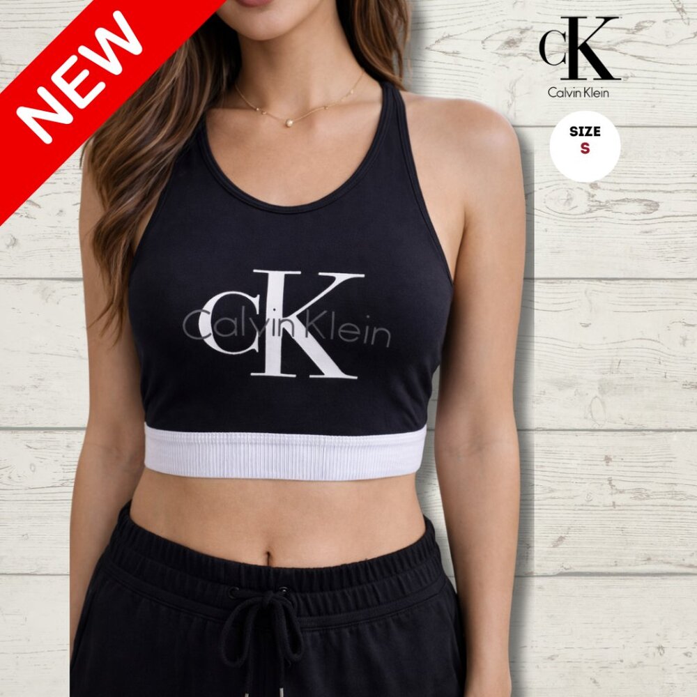 Calvin Klein Sports Bra | Black & White | Size Small | NWT